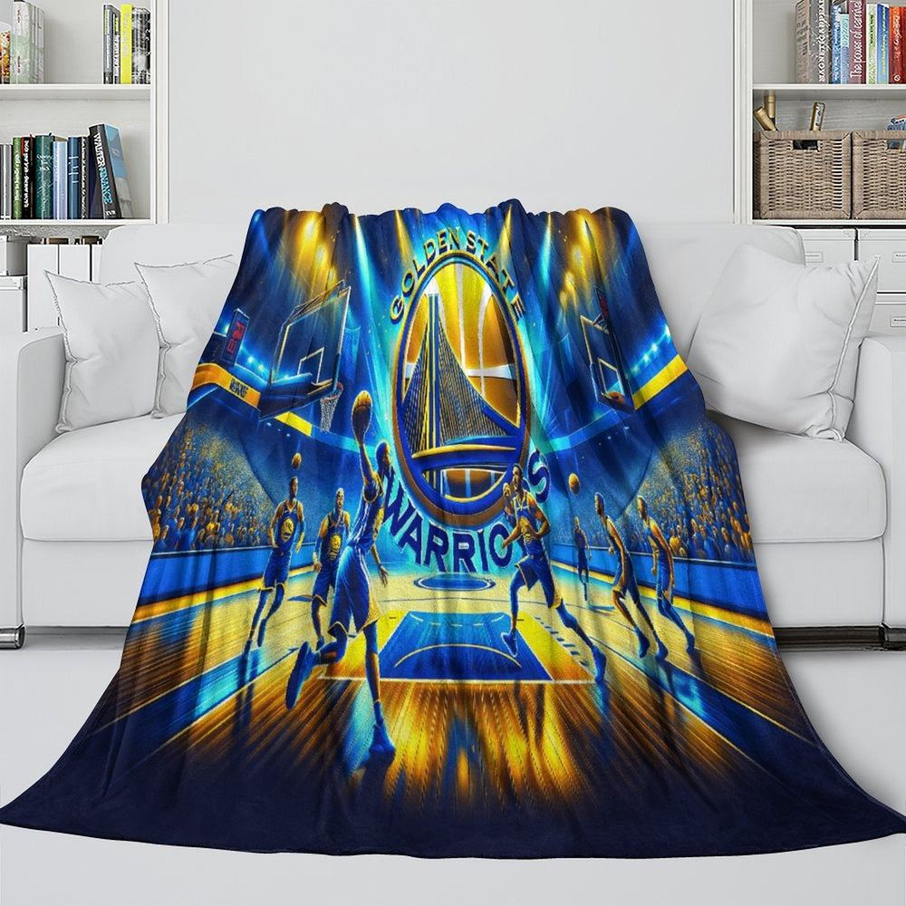 Golden State Warriors Blanket Flannel Fleece Throw Room Decoration (Online Order Only)