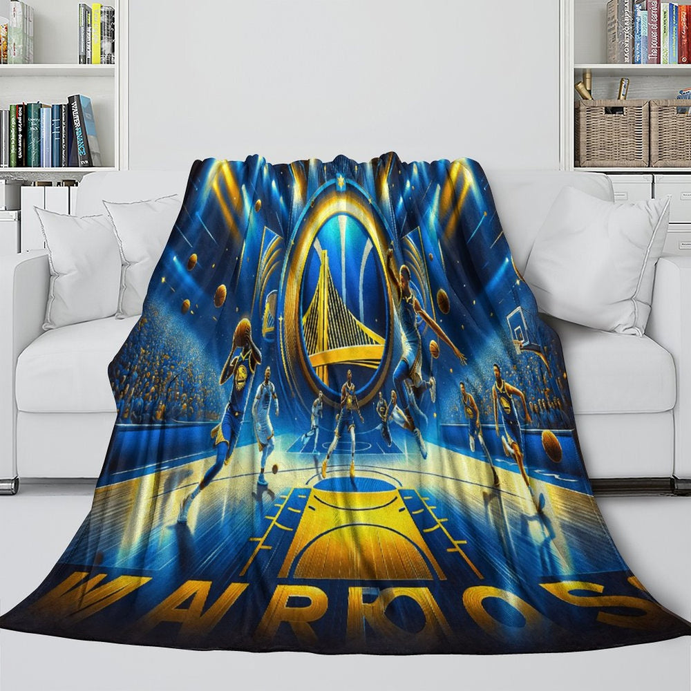 Golden State Warriors Blanket Flannel Fleece Throw Room Decoration (Online Order Only)