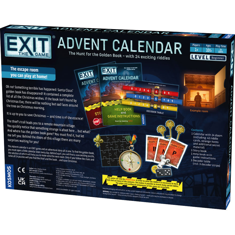 EXIT: Advent Calendar - The Hunt for the Golden Book (ONLINE ORDER ONLY)