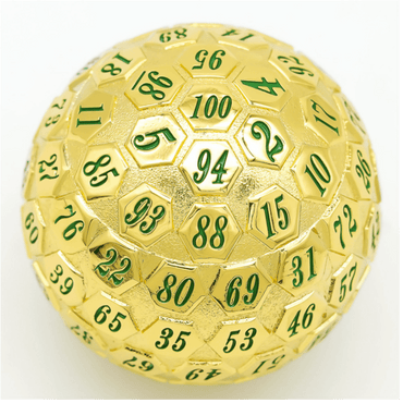 45mm Metal D100 - Gold with Green (ONLINE ORDER ONLY)