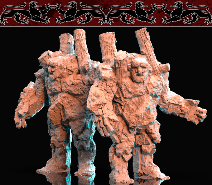 3D Printed Nafarrate Golem Bestiary Vol. 1 Bestiary Creatures Volume 1 28mm 32mm D&D (Online Only)