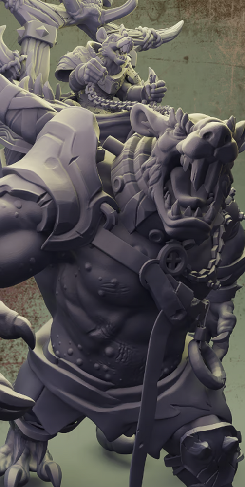 3D Printed Nafarrate Goliath Rat Rats Army 28mm 32mm D&D (Online Only)