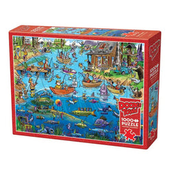 Gone Fishing Doodle Town 1000 Piece Jigsaw Puzzle Cobble Hill (ONLINE ORDER ONLY)