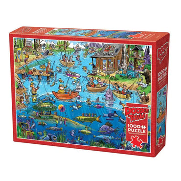 Gone Fishing Doodle Town 1000 Piece Jigsaw Puzzle Cobble Hill (ONLINE ORDER ONLY)