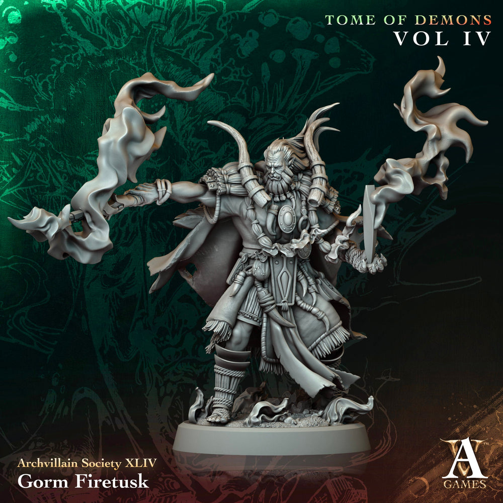 3D Printed Archvillain Games Gorm Firetusk Archvillain Society Vol XLIV 28 32mm D&D (Online Only)