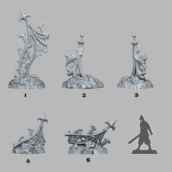 3D Printed Fantastic Plants and Rocks Gothic Gate Ruins 28mm - 32mm D&D Wargaming (Online Only)