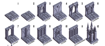 3D Printed Cast n Play Death x Tiles Complete Gothic Set 28mm 32mm D&D (Online Only)