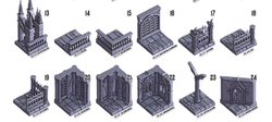 3D Printed Cast n Play Death x Tiles Complete Gothic Set 28mm 32mm D&D (Online Only)