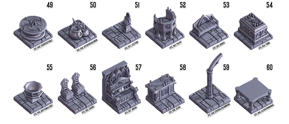 3D Printed Cast n Play Death x Tiles Complete Gothic Set 28mm 32mm D&D (Online Only)