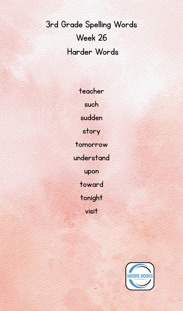 3rd Grade Spelling Lists - Printable! (ONLINE ORDER ONLY)