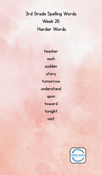 3rd Grade Spelling Lists - Printable! (ONLINE ORDER ONLY)