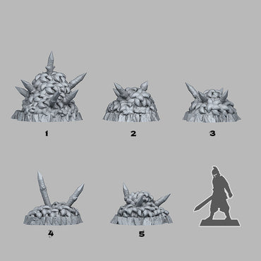 3D Printed Fantastic Plants and Rocks Grass Stake Trap 28mm - 32mm D&D Wargaming (Online Only)