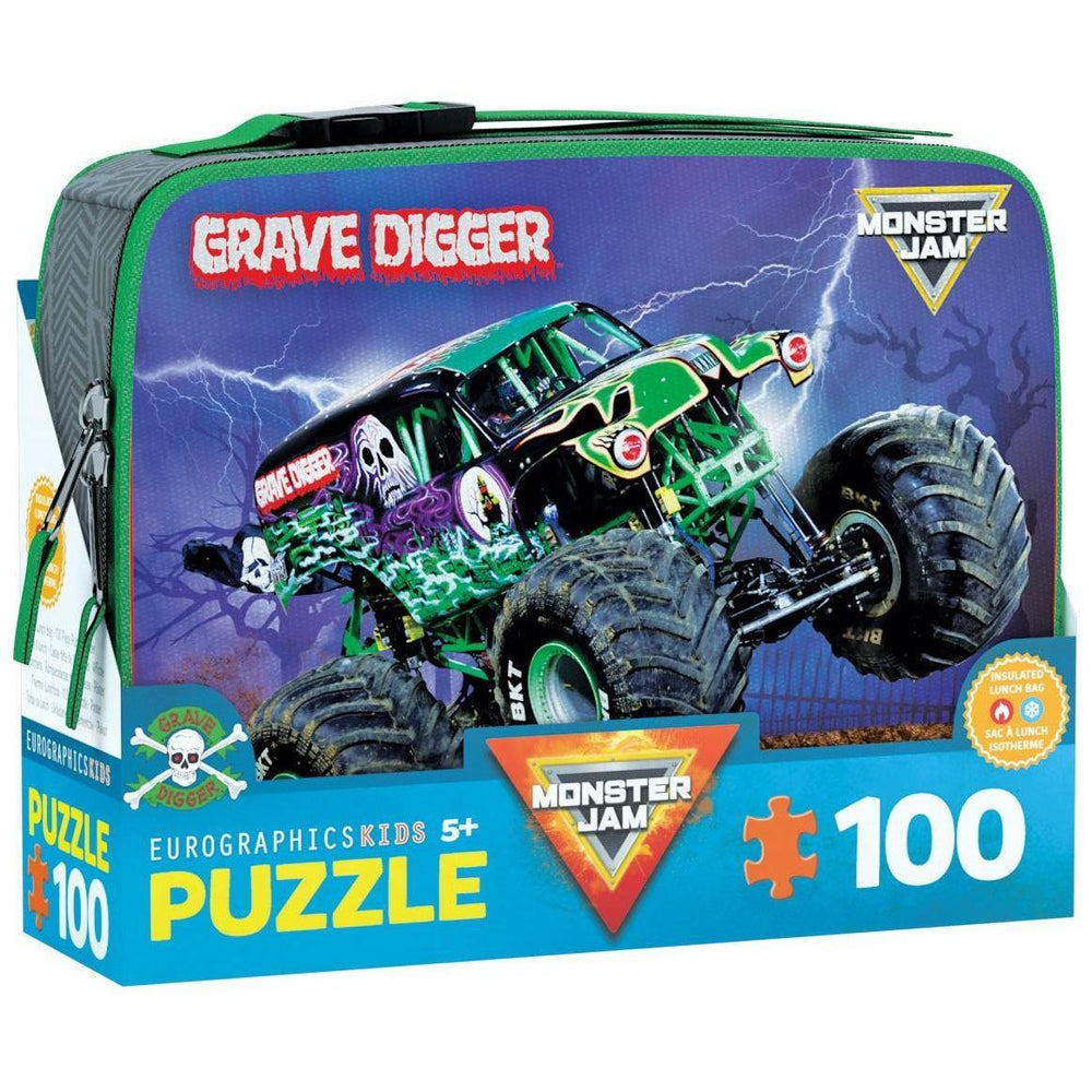 Grave Digger Monster Jam Lunch Bag & 100 Piece Jigsaw Puzzle Eurographics (ONLINE ORDER ONLY)