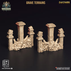 3D Printed Clay Cyanide Mortisbane Revenants - Grave Terrains 28mm 32 mm D&D (Online Only)