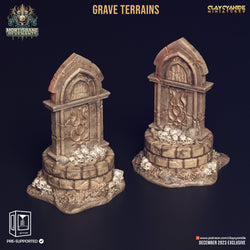 3D Printed Clay Cyanide Mortisbane Revenants - Grave Terrains 28mm 32 mm D&D (Online Only)