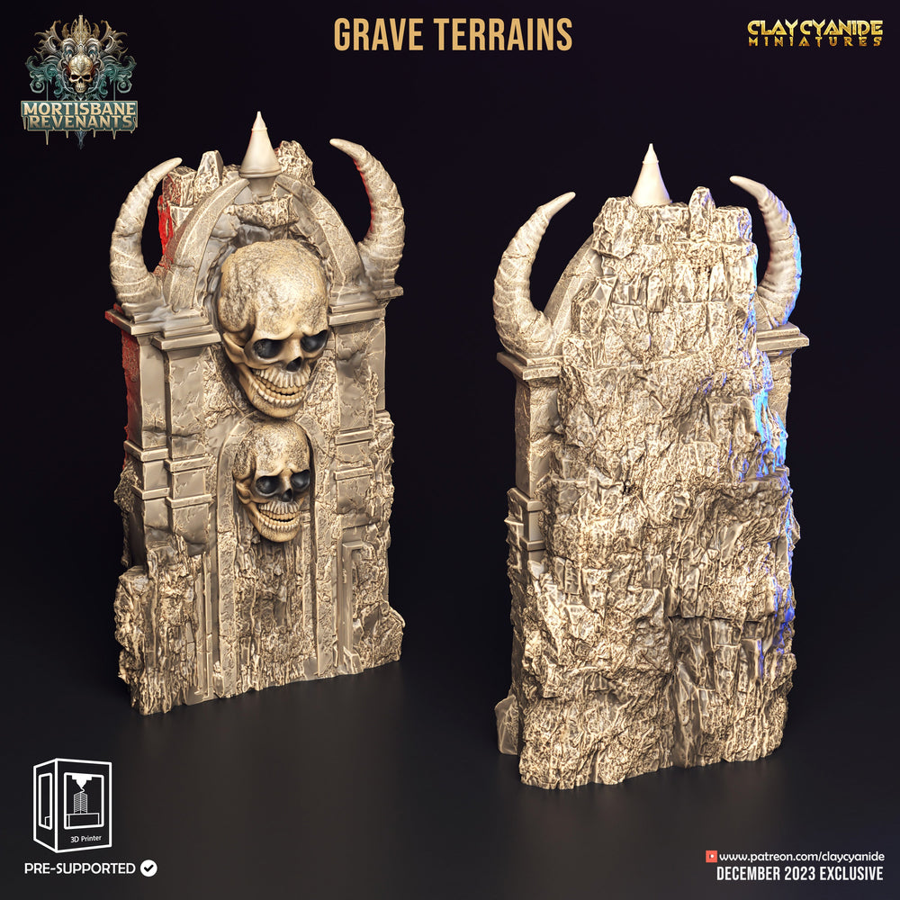 3D Printed Clay Cyanide Mortisbane Revenants - Grave Terrains 28mm 32 mm D&D (Online Only)
