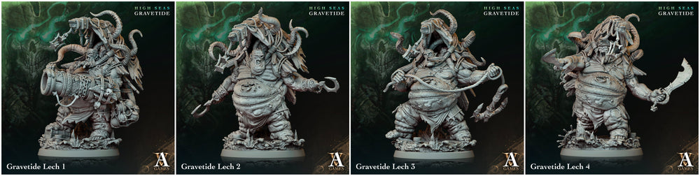 3D Printed Archvillain Games High Seas - Gravetide Gravetide Lech 28 32mm D&D (Online Only)