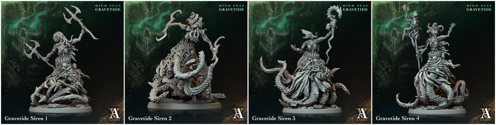 3D Printed Archvillain Games High Seas - Gravetide Gravetide Siren 28 32mm D&D (Online Only)
