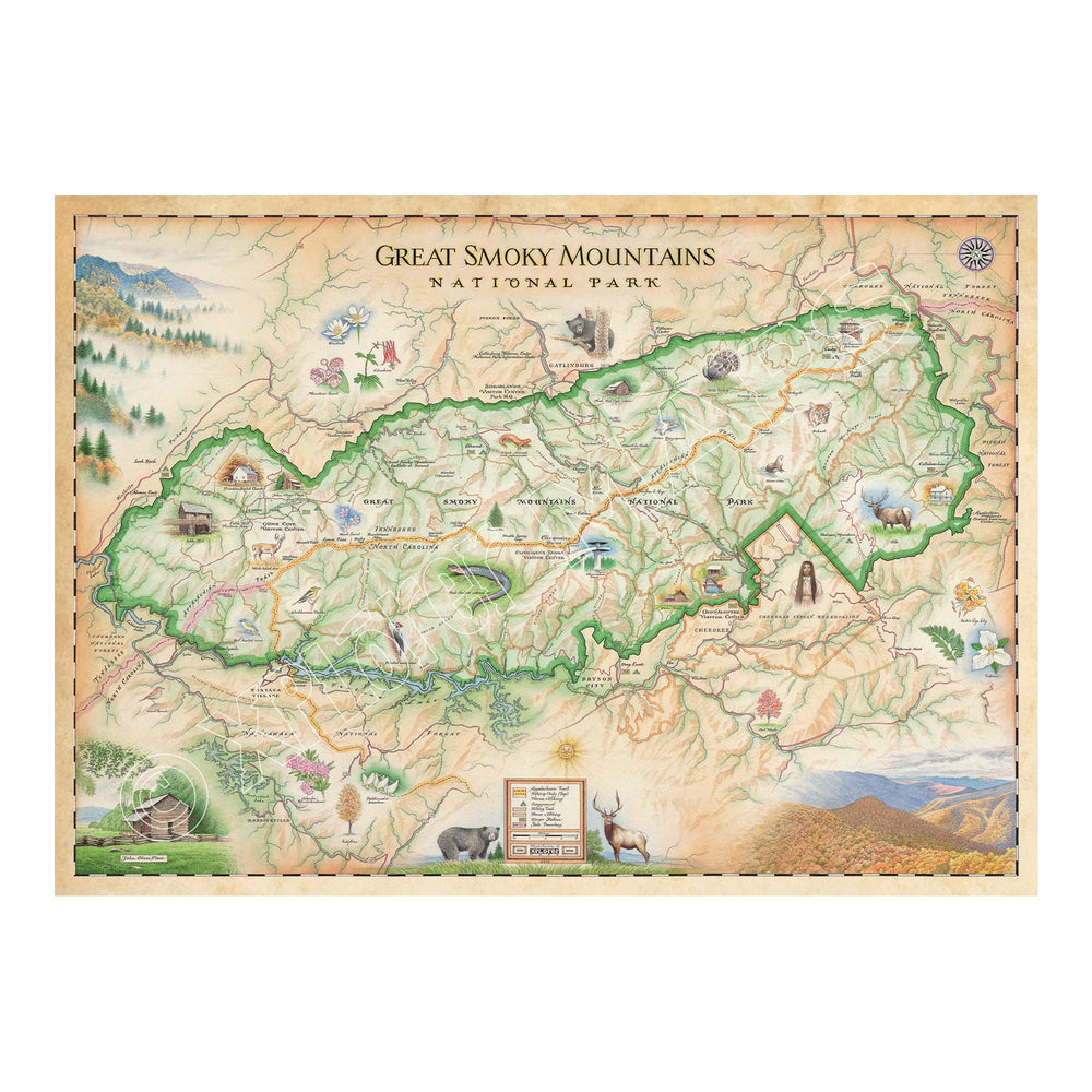 Great Smoky Mountains National Park 1000 Piece Jigsaw Puzzle Xplorer Maps (ONLINE ORDER ONLY)