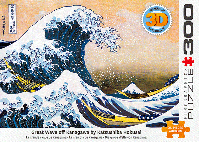 Great Wave off Kanagawa 300 Large Piece 3D Lenticular Jigsaw Puzzle Eurographics (ONLINE ORDER ONLY)