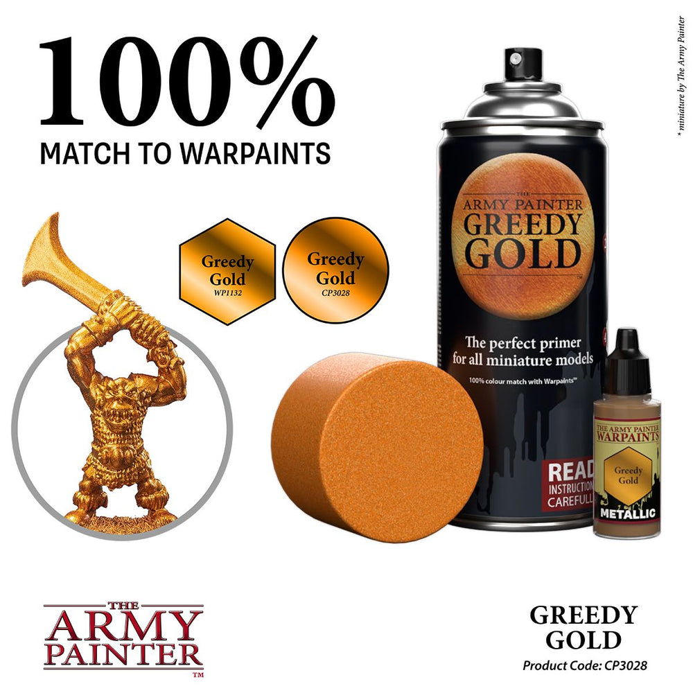 Army Painter Colour Primer: Greedy Gold (ONLINE ORDER ONLY)
