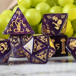 Pre-Order || Greek Amethyst Stone Dice Set - Dice Around the World Collection
