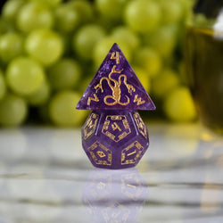 Pre-Order || Greek Amethyst Stone Dice Set - Dice Around the World Collection