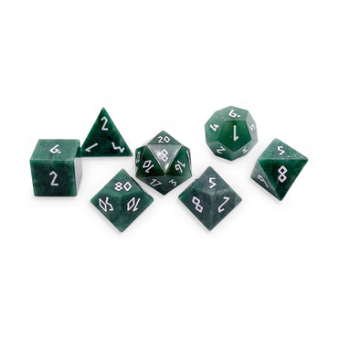 Green African Jade - 7 Piece RPG Set Gemstone Dice (Online Only)