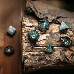 Green Eyed Hand Carved Gemstone DND Dice Set (ONLINE ORDER ONLY)