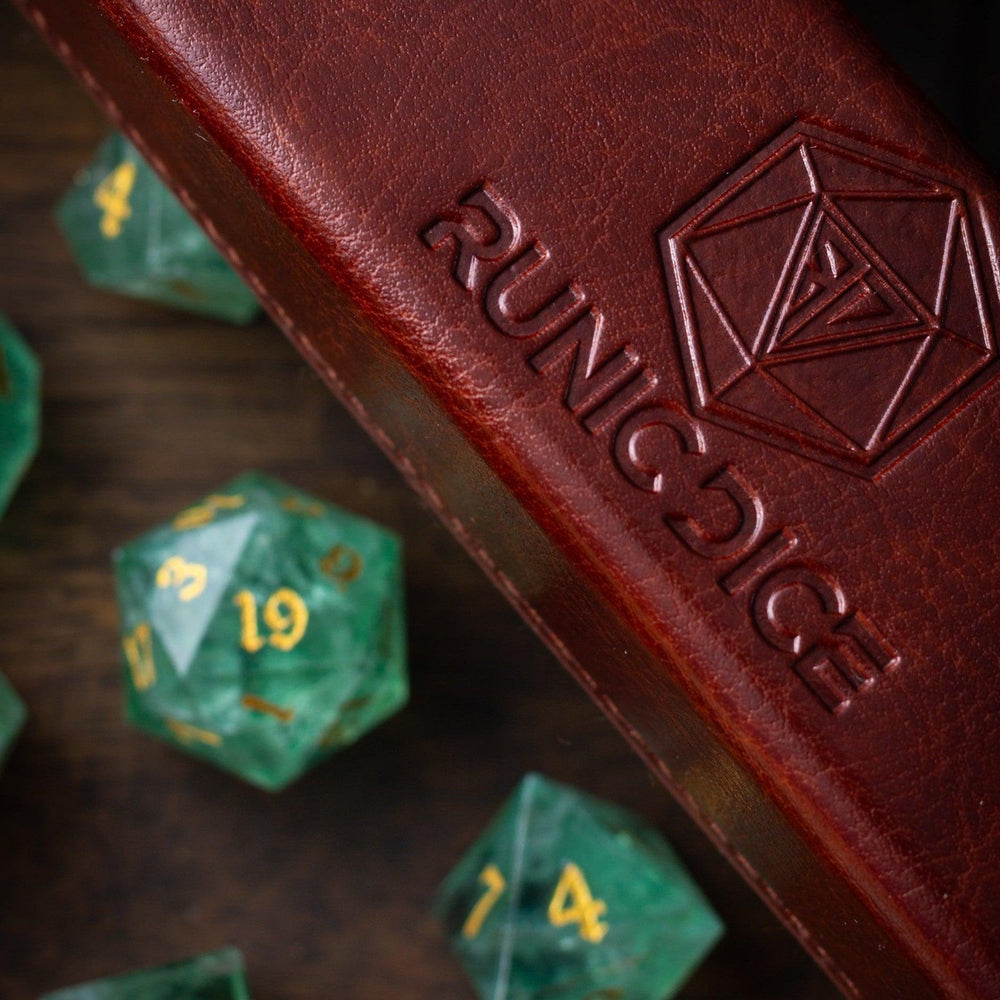 Green Fluorite Gemstone (Chlorophane) Hand Carved DND Dice Set (ONLINE ORDER ONLY)