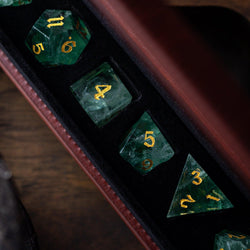 Green Fluorite Gemstone (Chlorophane) Hand Carved DND Dice Set (ONLINE ORDER ONLY)