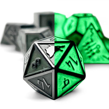 Green Slime Norse Themed Metal Dice Set (Online Only)