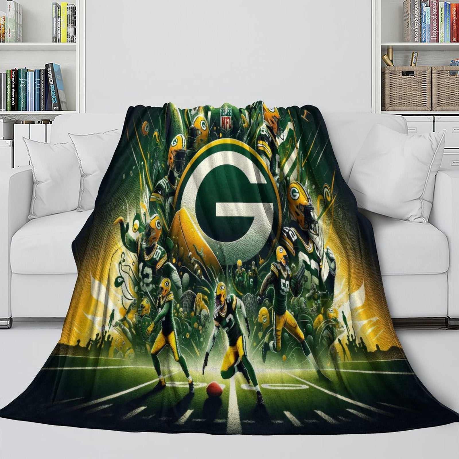 Green Bay Packers Blanket Flannel Fleece Throw Room Decoration (Online Order Only)