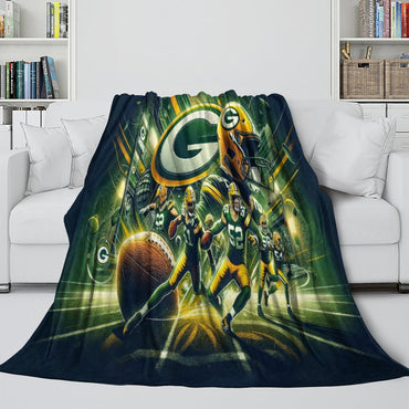 Green Bay Packers Blanket Flannel Fleece Throw Room Decoration (Online Order Only)