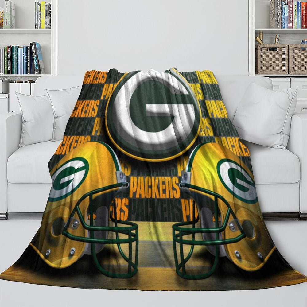 Green Bay Packers Blanket Flannel Fleece Throw Room Decoration (Online Order Only)