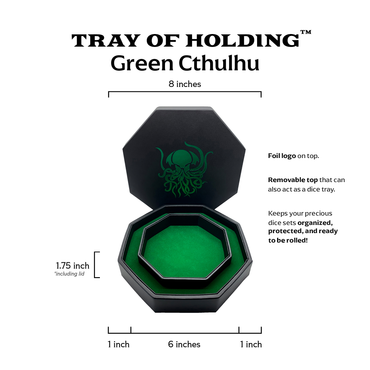 Green Cthulhu - Tray of Holding™ Dice Tray by Norse Foundry