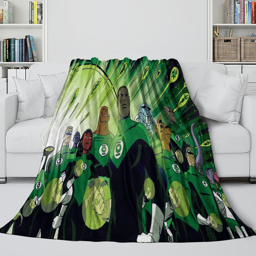 Green Lantern Blanket Flannel Throw Kids Room Decoration (ONLINE ORDER ONLY)