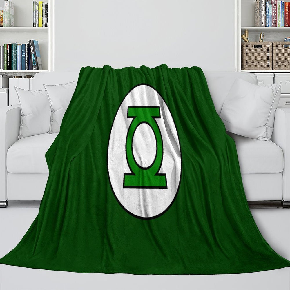 Green Lantern Blanket Flannel Throw Kids Room Decoration (ONLINE ORDER ONLY)