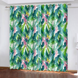 Green Plants Curtains Blackout Window Treatments Drapes for Room Decoration (Online Order Only)