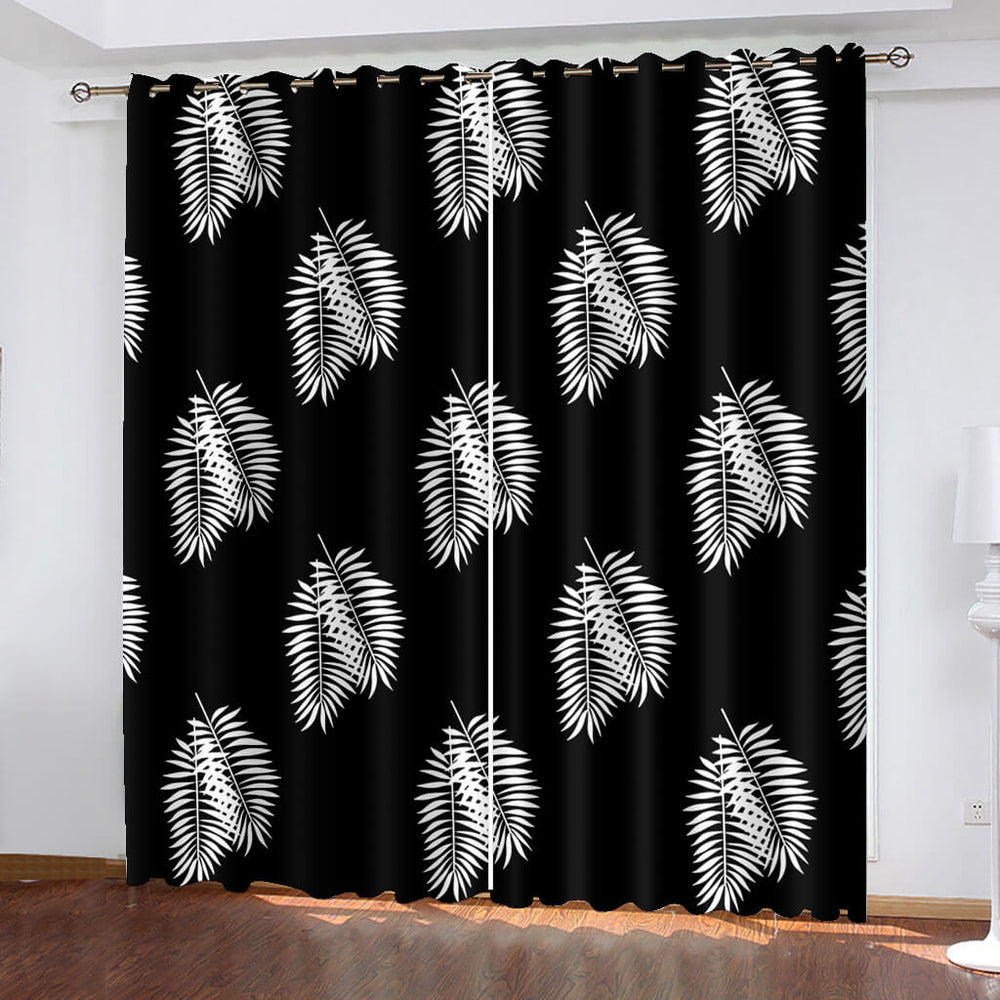 Green Plants Curtains Blackout Window Treatments Drapes for Room Decoration (Online Order Only)