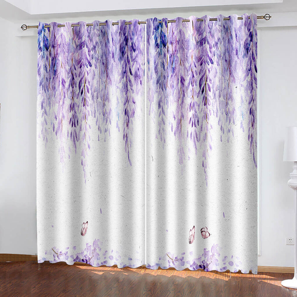Green Plants Curtains Blackout Window Treatments Drapes for Room Decoration (Online Order Only)