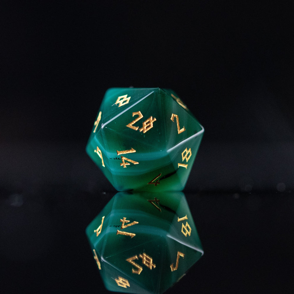 Pre-Order || Green Agate Stone Dice Set