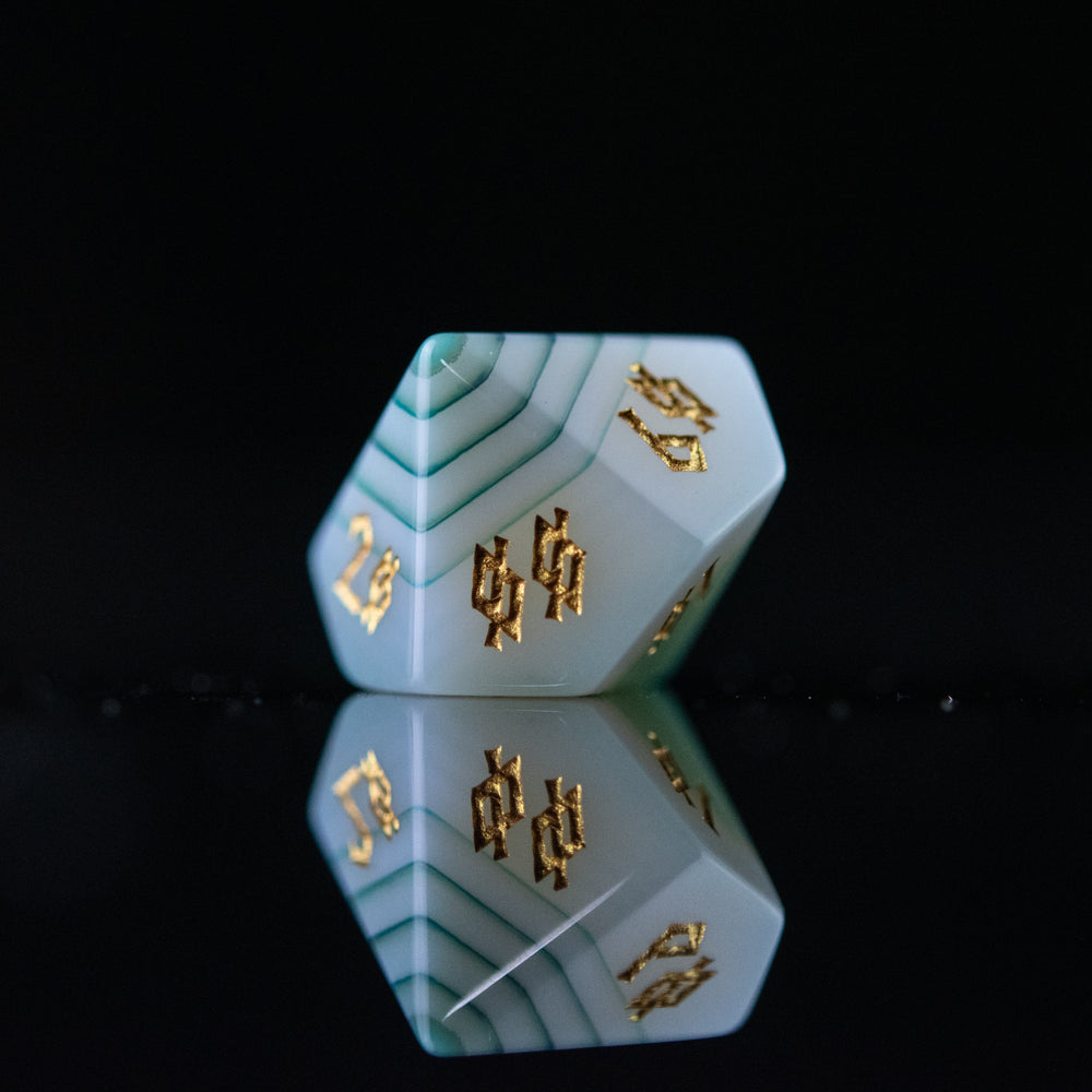 Pre-Order || Green Agate Stone Dice Set