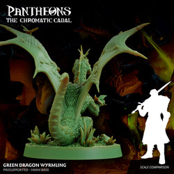 3D Printed Sordane Publishing Wyrmling Green Dragon Pantheons - The Chromatic Cabal 28 32mm D&D (Online Only)
