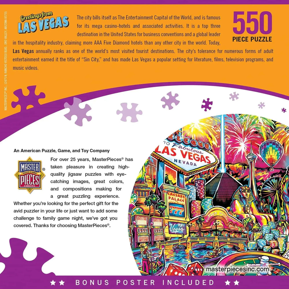 Greeting from Las Vegas 550 Piece Jigsaw Puzzle MasterPieces