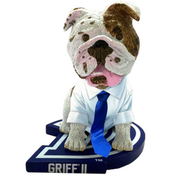Griff II Drake Bulldogs Blue Tie Bobblehead (Presale) (ONLINE ORDER ONLY)
