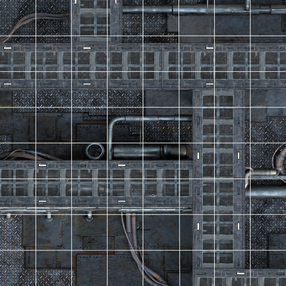 Sci-Fi Skirmish Premium - 24x24 with 3" Grid - Double Sided Neoprene Mat with Bag