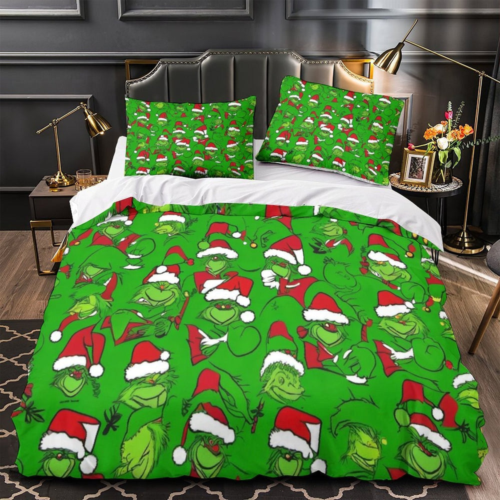 Grinch Duvet Cover Kids Room Bedding Set Without Filler (ONLINE ORDER ONLY)
