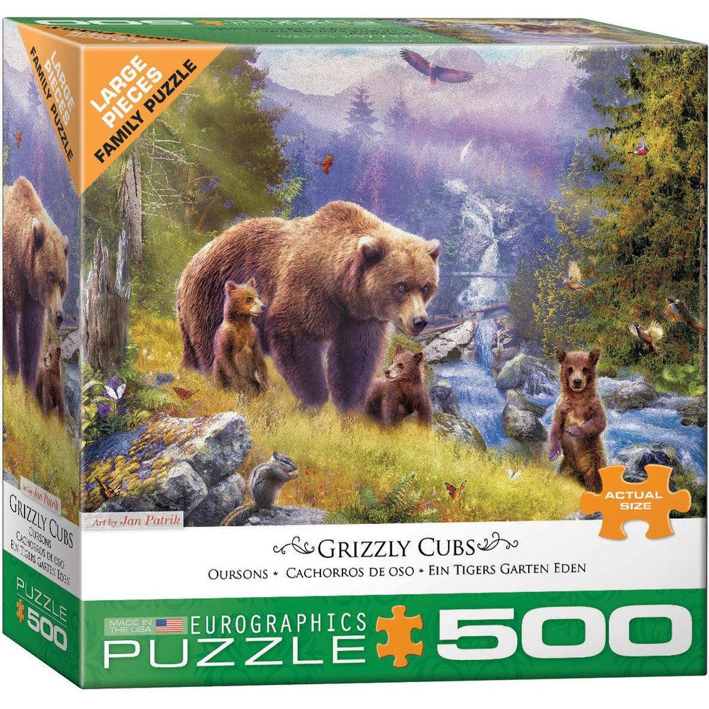 Grizzly Cubs 500 Piece Jigsaw Puzzle Eurographics (ONLINE ORDER ONLY)