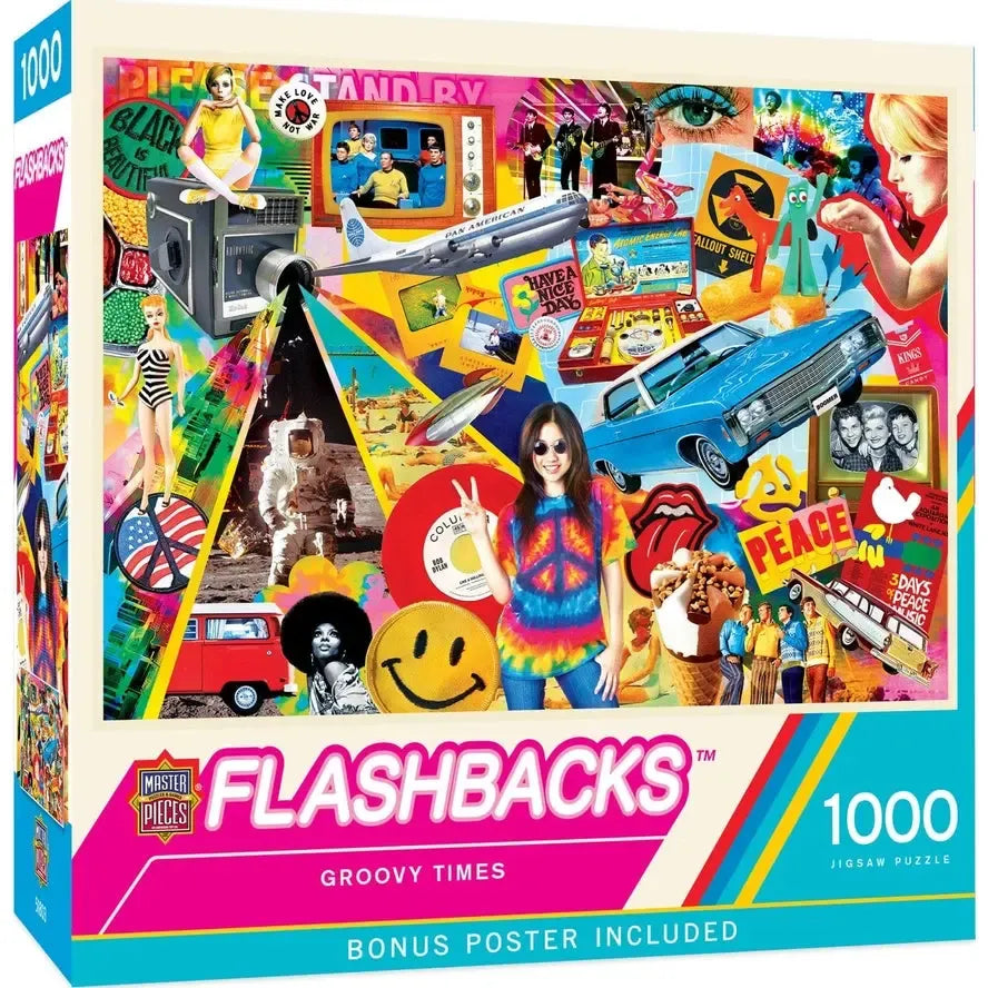 Groovy Times Flashbacks 1000 Piece Jigsaw Puzzle MasterPieces (ONLINE ORDER ONLY)